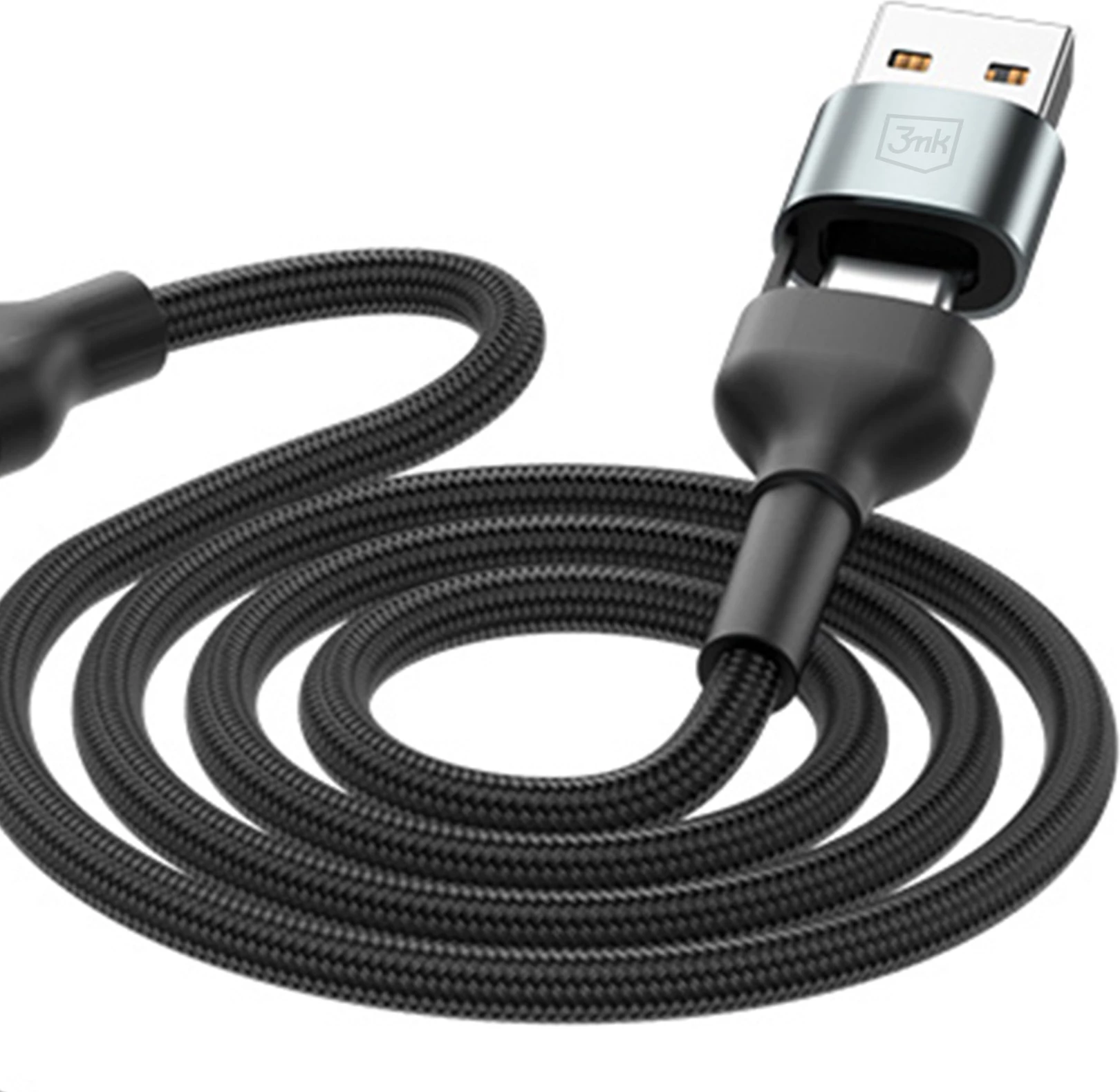 Kabllo karikimi 3mk Hyper Cable N-SERIES 6-në-1 1.2m QC 3.0 18W (USB-A/USB-C në USB-C/Lightning/Micro USB) e zezë, 1 copë