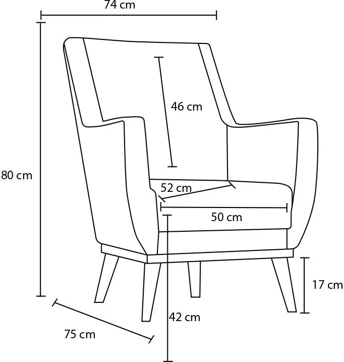 Karrige wing Gonca, kafe, Atelier del Sofa