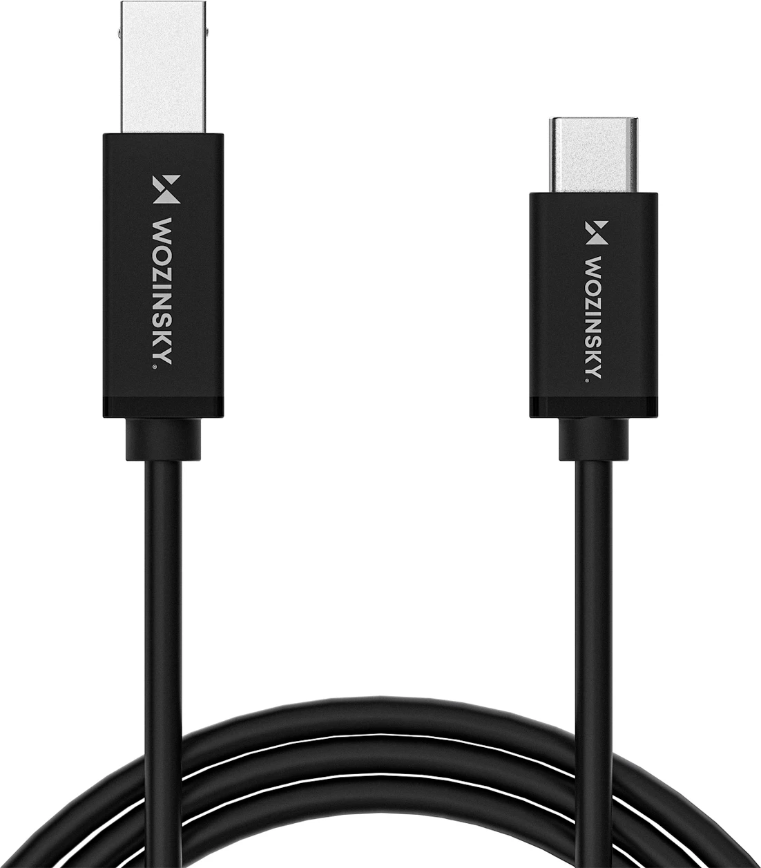 Kabllo, Wozinsky, WKDDY2S, USB‑C në USB‑B, 2 m, USB 2.0 480 Mb/s, e zezë