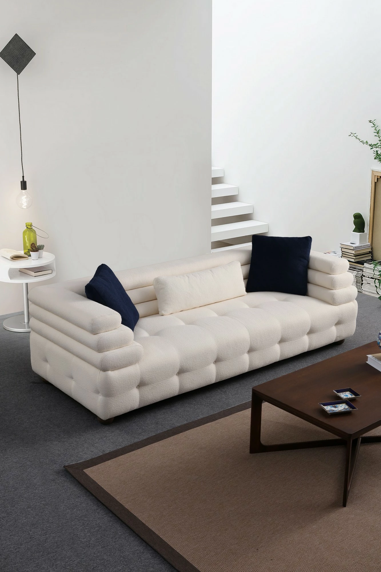Divan treshe Atelier del Sofa, Boston 3, i bardhë