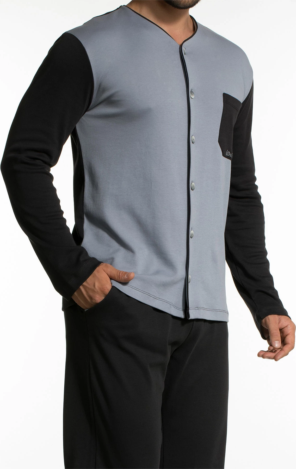 Set pizhamash për burra, Jumeon, 002-000371, e zezë, gri