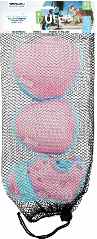 Set mbrojtës për fëmijë Spokey BUFFER S, rozë/blu