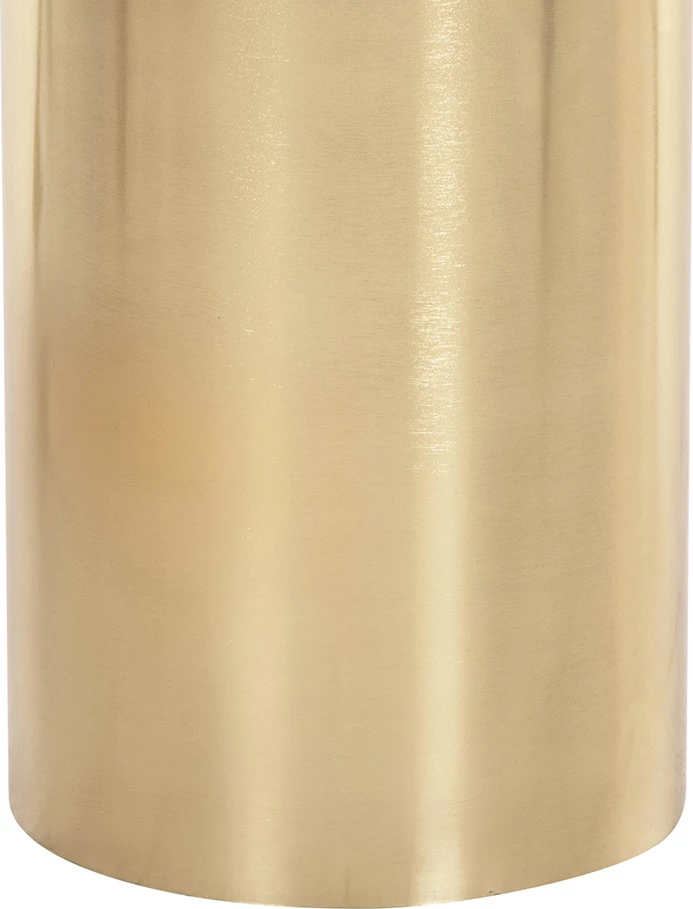 Tavolinë anësore e rrumbullakët, xham ngjyrë vjollcë, bazë metalike e artë, FH9728, Φ39x54H cm