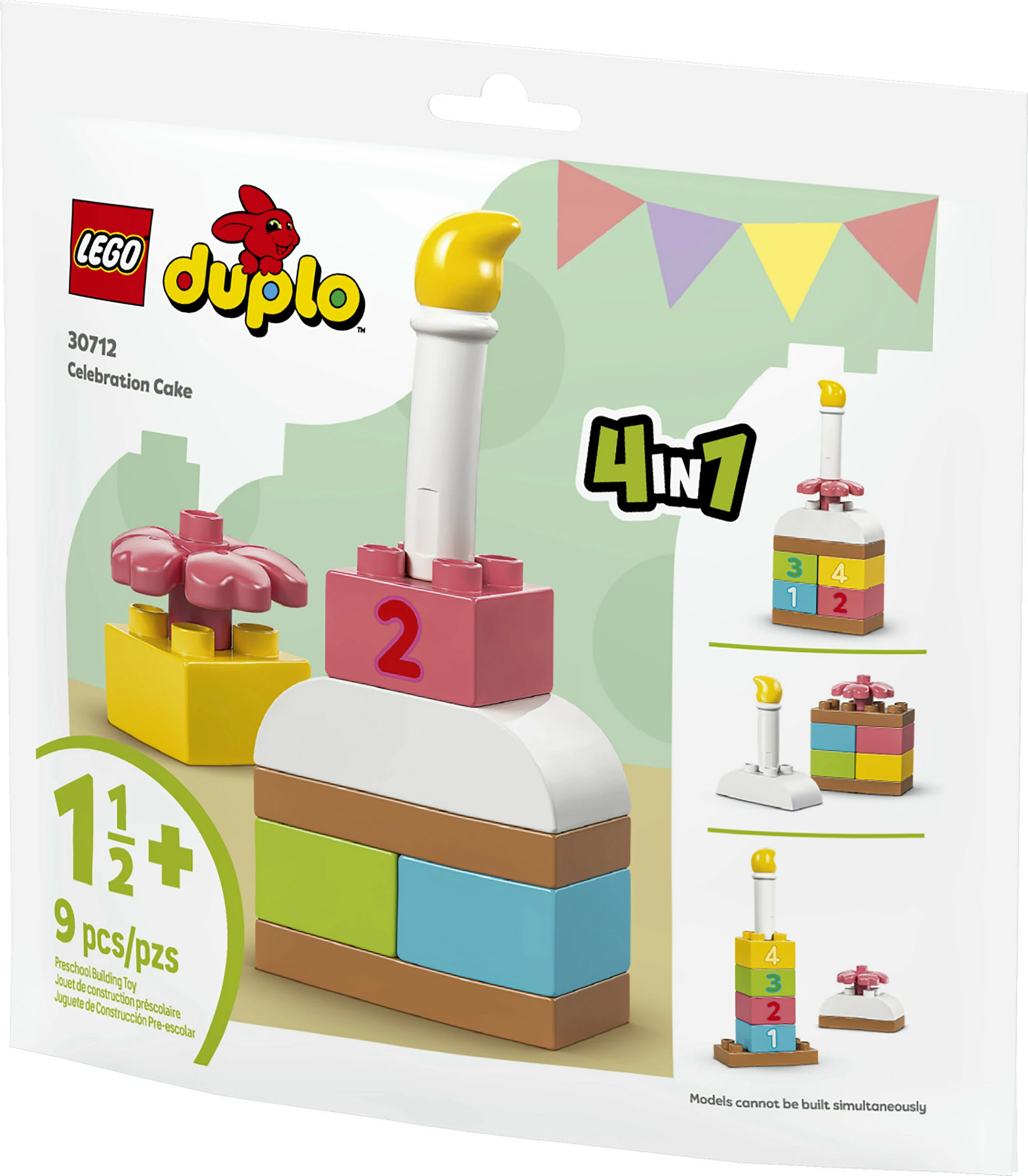 Set lodër ndërtimi LEGO DUPLO Celebration Cake 30712, 9 copë, 1.5+ vjeç, multikolor