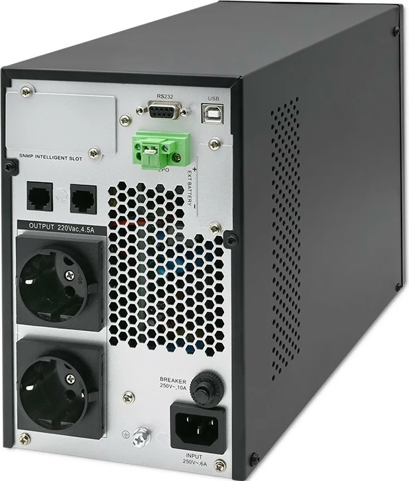 UPS Qoltec 1kVA 1000W, Online, LCD, Power Factor 1.0, EPO, USB, i zi