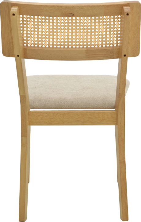 Set karrigash Raffles, dru natyral, ratan, stof gri-bezhë, 47x48x83.5cm, 2 copë