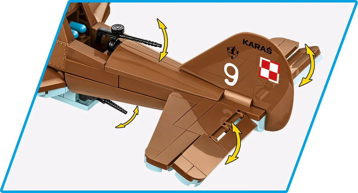 Set blloqesh Cobi PZL.23 Karaś, Historical Collection, 586 pjesë, 3 figura