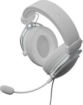 Kufje Genesis Toron 531, me mikrofon të ndashëm, për lojtarë, të bardha