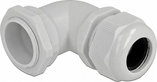 Glandë kabllosh DeLOCK PG29 90°, IP68, për kabllo 18-25 mm, gri