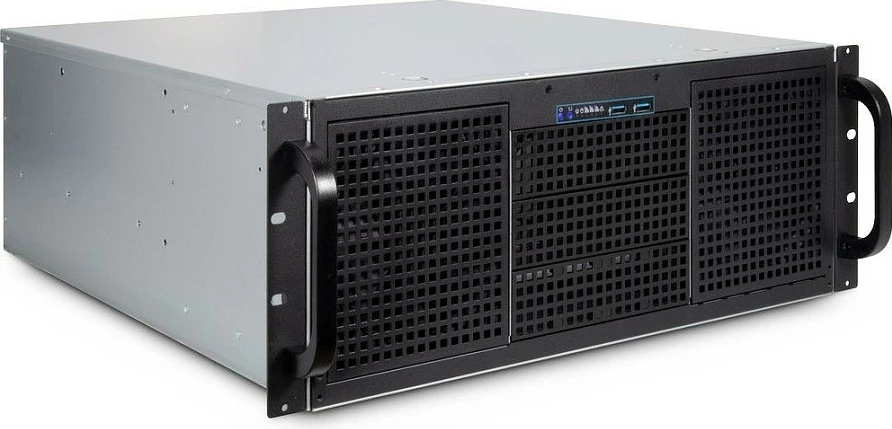 Kasë serveri Inter-Tech 4U 40248, Rack 4U, ATX/micro ATX/Mini-ITX/SSI CEB, 11x 3.5" + 4x 2.5", USB 3.2, e zezë/hiri
