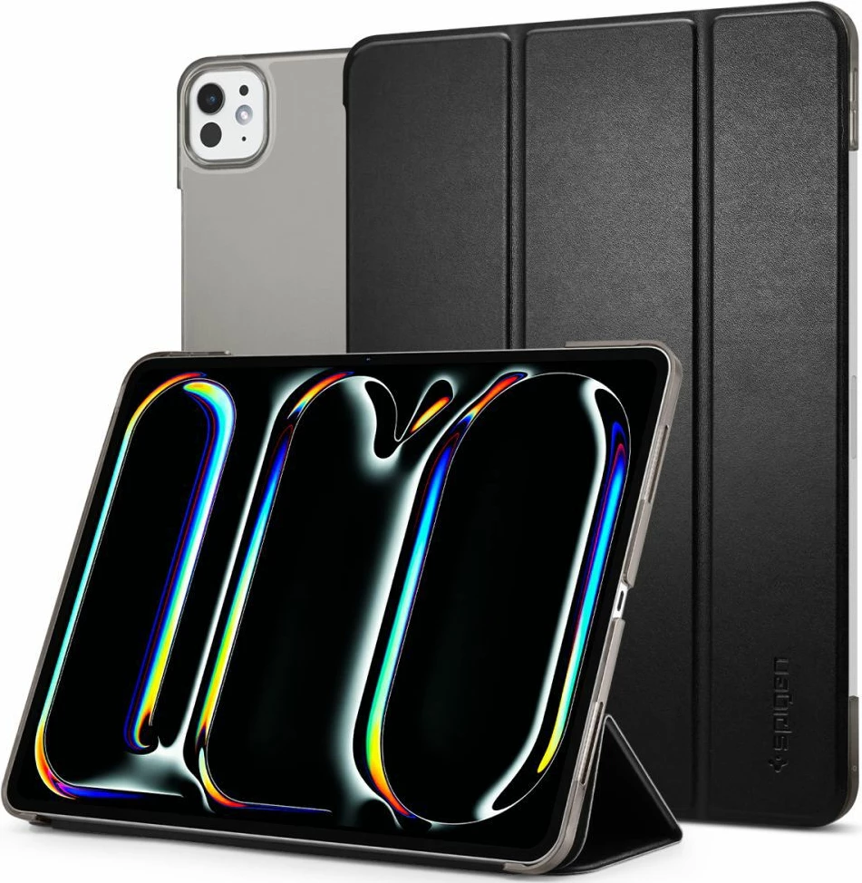 Mbështjellës tablet, Spigen Smart Fold për iPad Pro 13" (2024) A2925/A2926/A3007, kapak tri-fish me sleep/wake, i zi