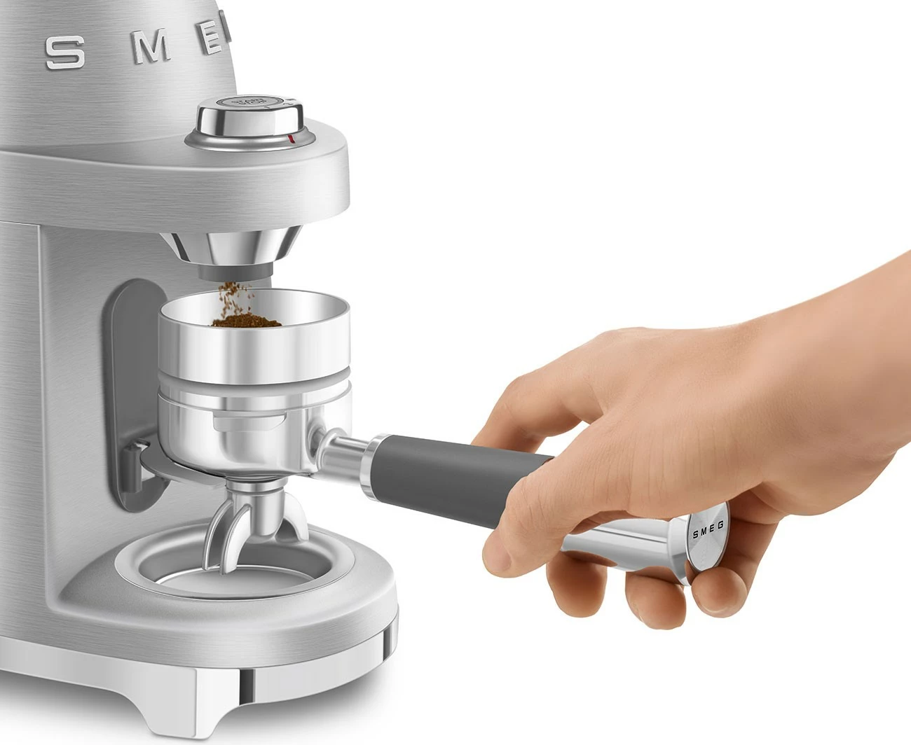 Mulli kafeje Smeg CGF02SSEU 50s Style, argjendtë