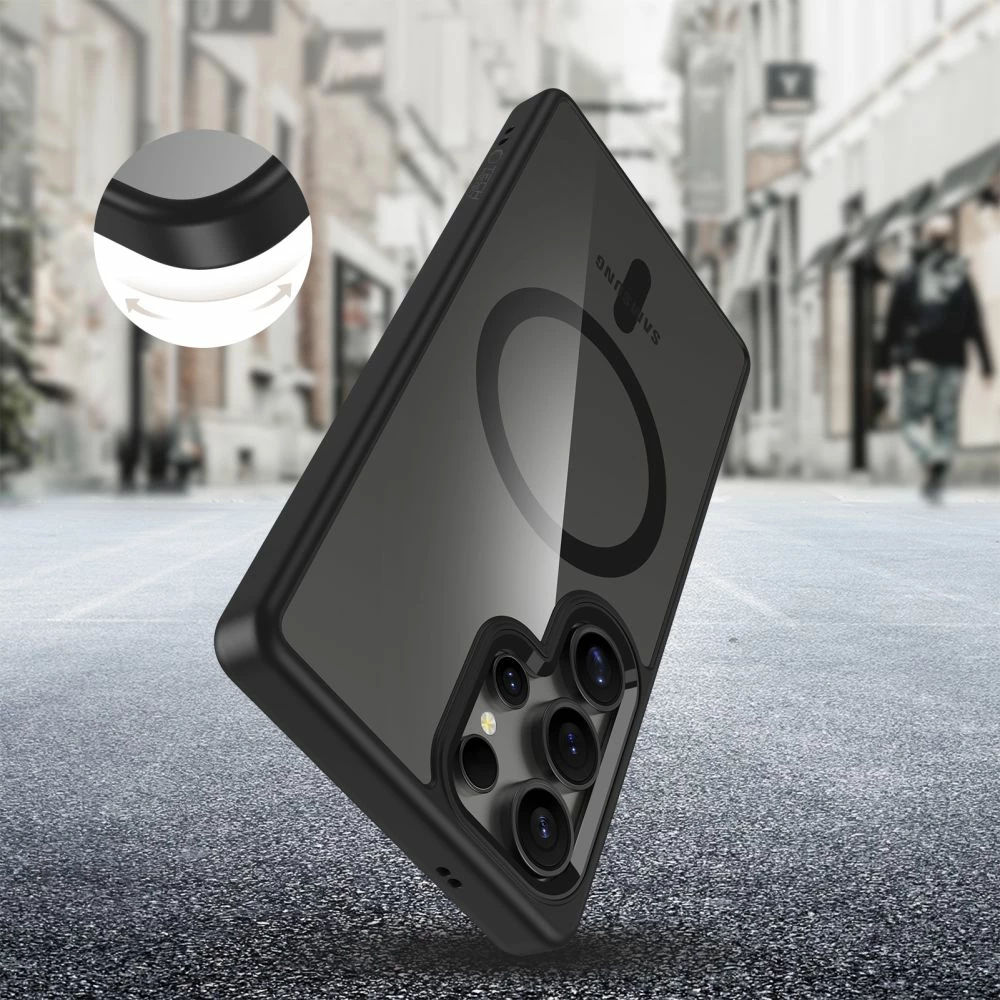 Mbështjellës Tech-Protect MagMat MagSafe për Samsung Galaxy S25 Ultra, i zi/transparente