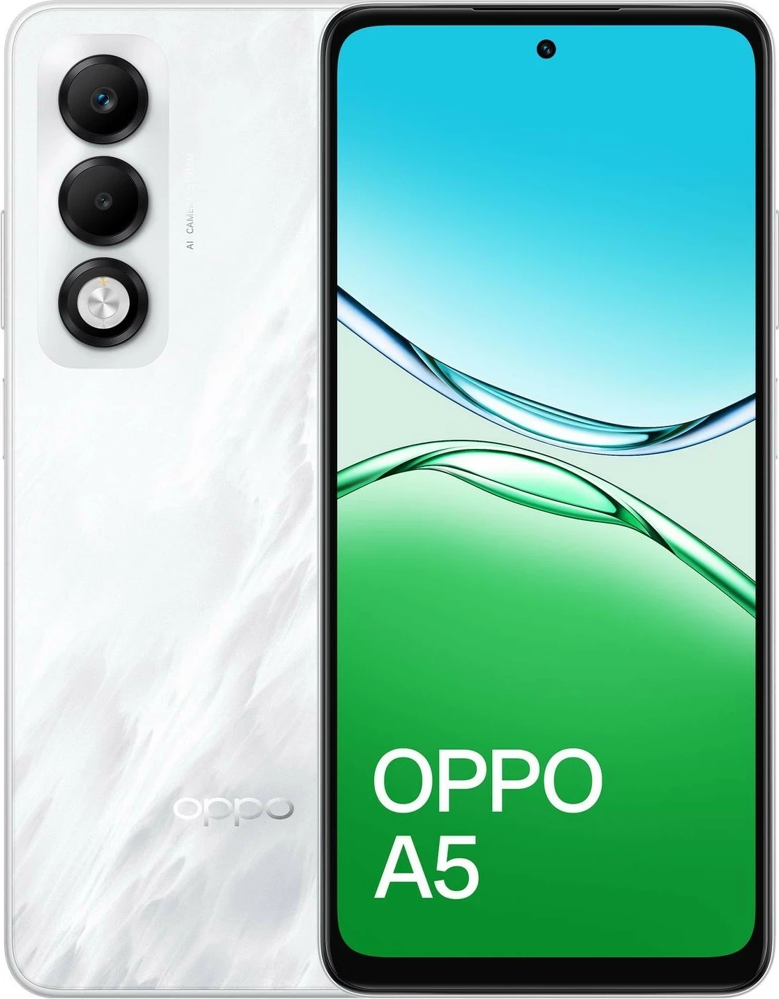 Celular OPPO A5 6GB 128GB bardhë