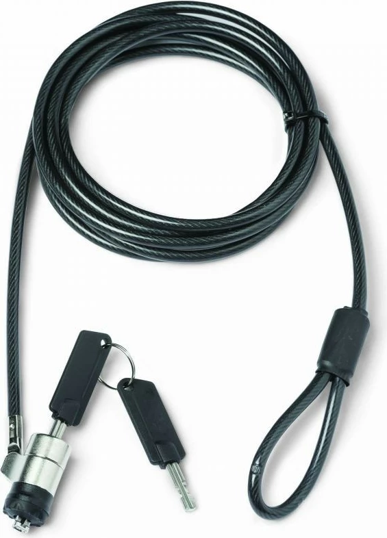 Kabllo sigurie T-Lock për laptop, DICOTA D30867, T-Bar 3x7 mm, me çelës, 2 m Ø5 mm, e zezë/argjendtë, set 2 çelësa