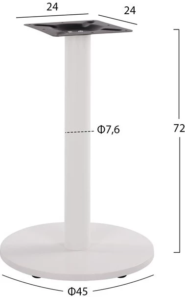 Bazë metalike e bardhë mat '45x72 me rregullues FH419.12