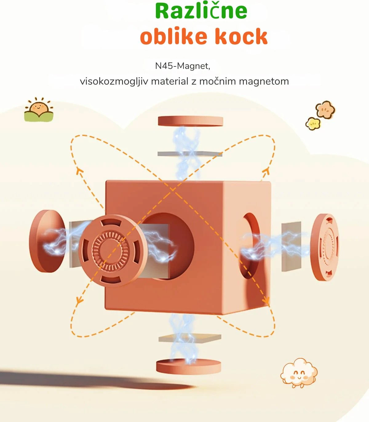 Blloqe ndërtimi magnetike Magfun City Transformers (City Transport), set 46 copë, shumëngjyrëshe