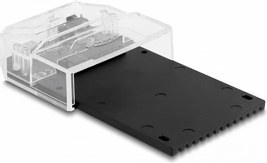 Docking station DeLOCK SuperSpeed, USB-C, për 1x 2.5" SATA HDD/SSD, 5 Gbps, e zezë/transparent