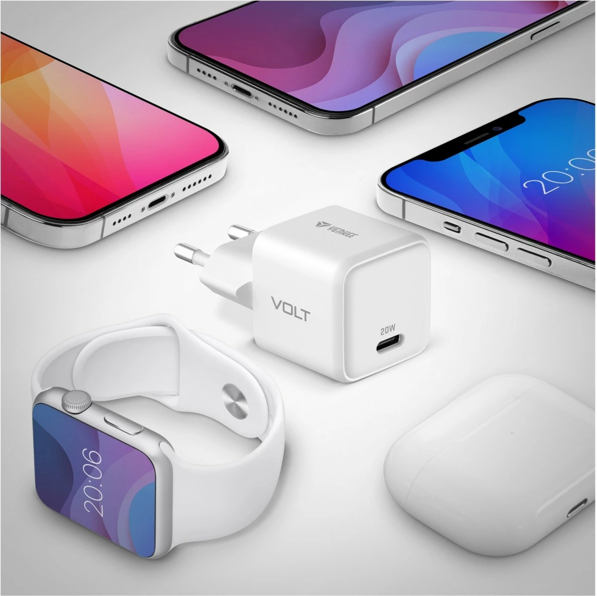 Karikues muri YENKEE YAC G20 VOLT, USB Type-C, 20W, i bardhë