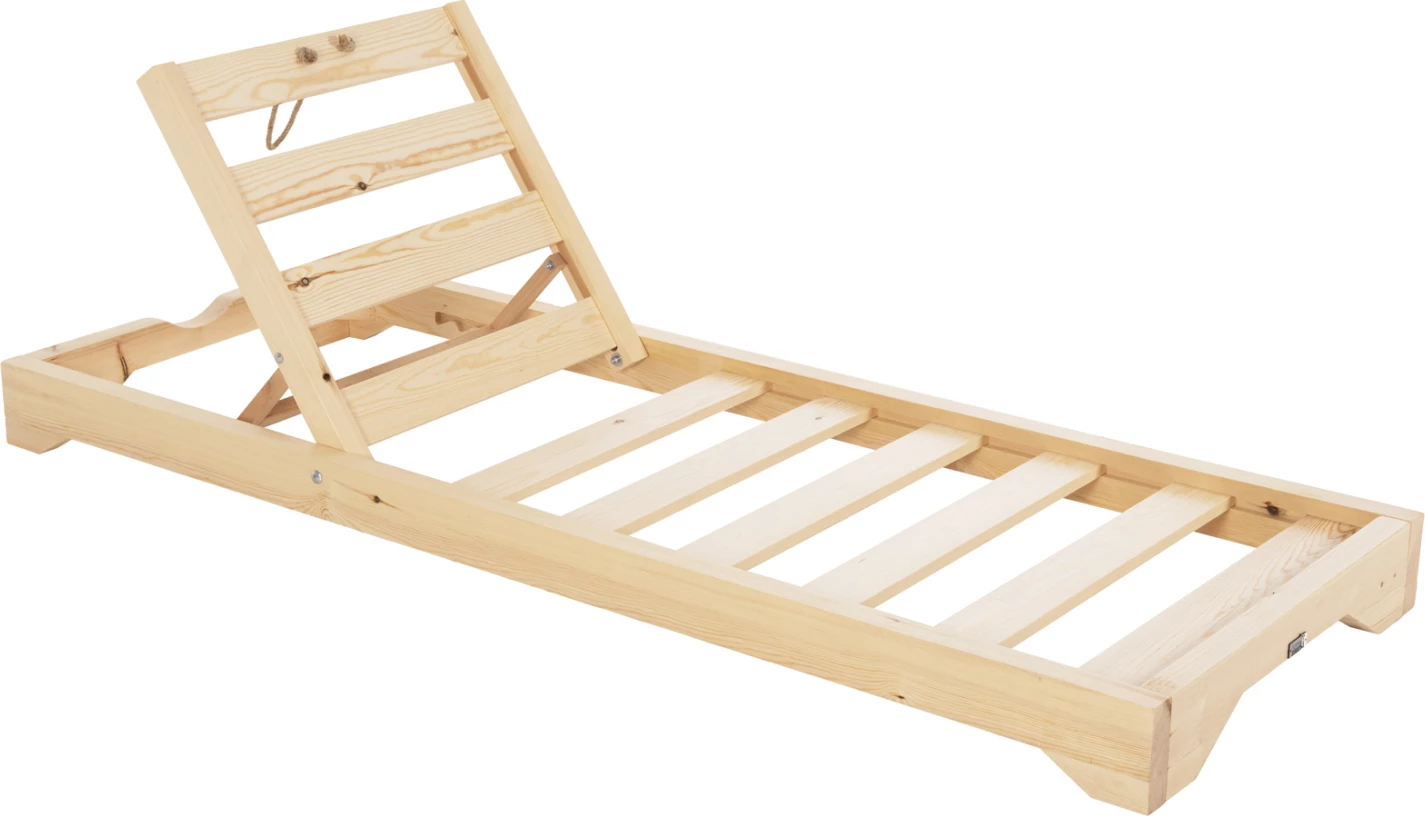 Shezlong profesional për plazh, dru pishe, IKARIA FH6115.01, 80x208x32-100H cm