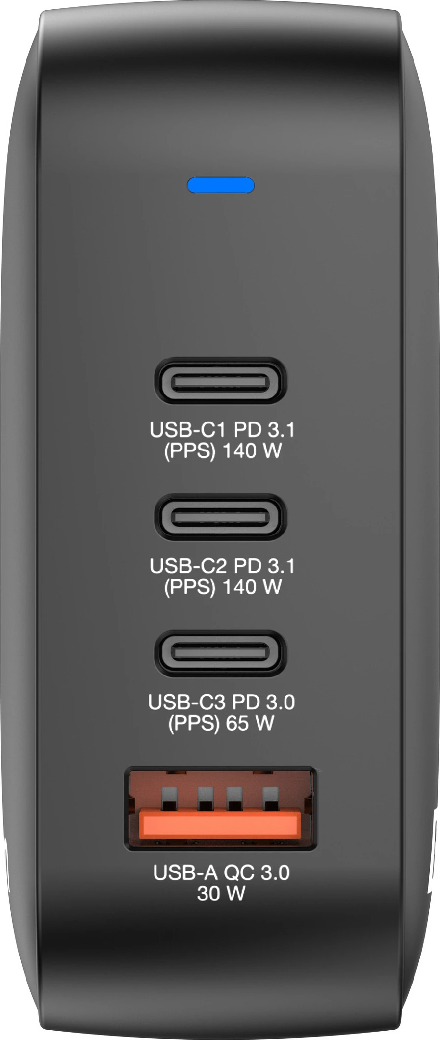 Karikues Verbatim Mini GaN 165W, 4 porta USB-C/USB-A, PD 3.1 140W, QC 3.0, me adaptor EU/UK, i zi