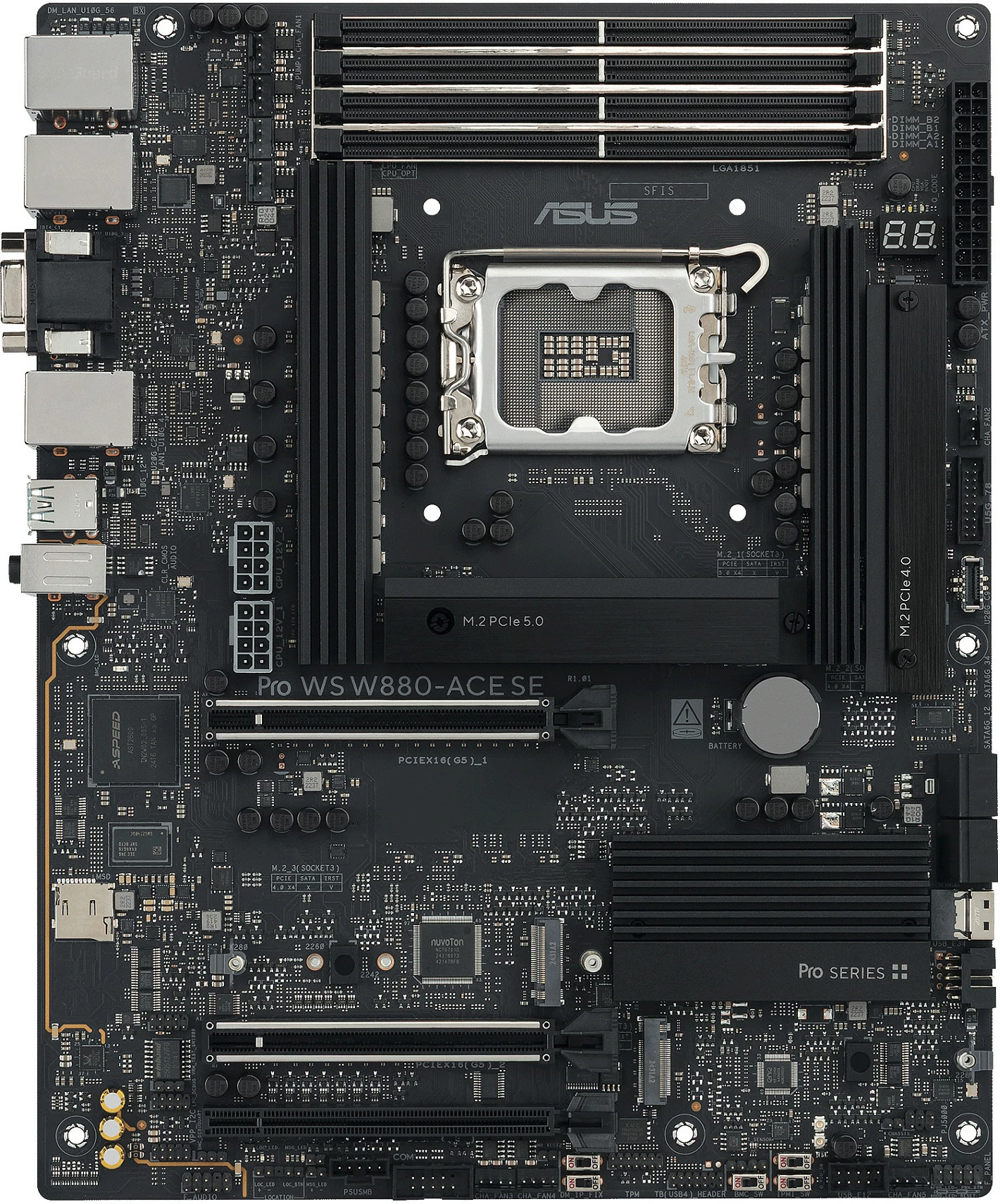 Pllakë amë ASUS Pro WS W880-ACE SE, LGA 1851, DDR5 deri 256GB, PCIe 5.0, Thunderbolt 4, ATX