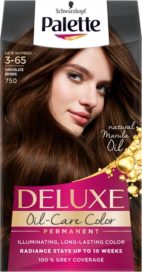 Ngjyrë për flokë Palette Deluxe Oil-Care Color 750 (3-65) Chocolate Brown për femra