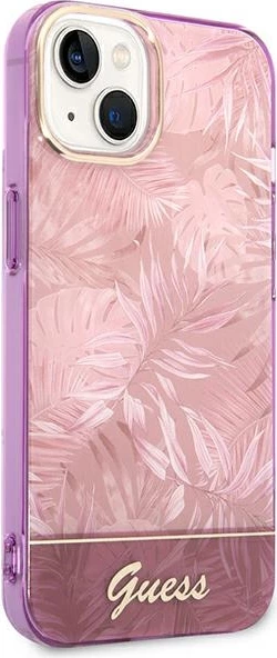 Mbështjellës Guess Jungle Collection për iPhone 14 Plus 6.7", rozë, hardcase