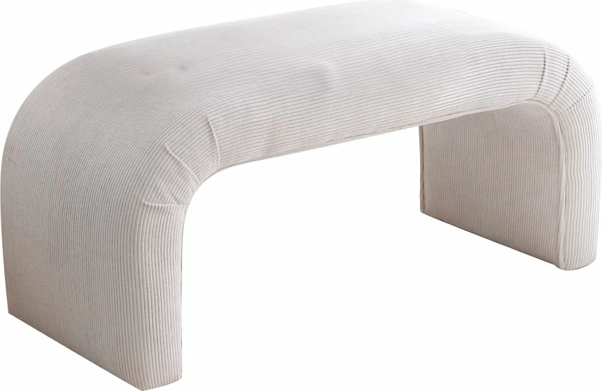 Pouf Atelier del Sofa, Nu Bench fitilli, ngjyrë e bardhë