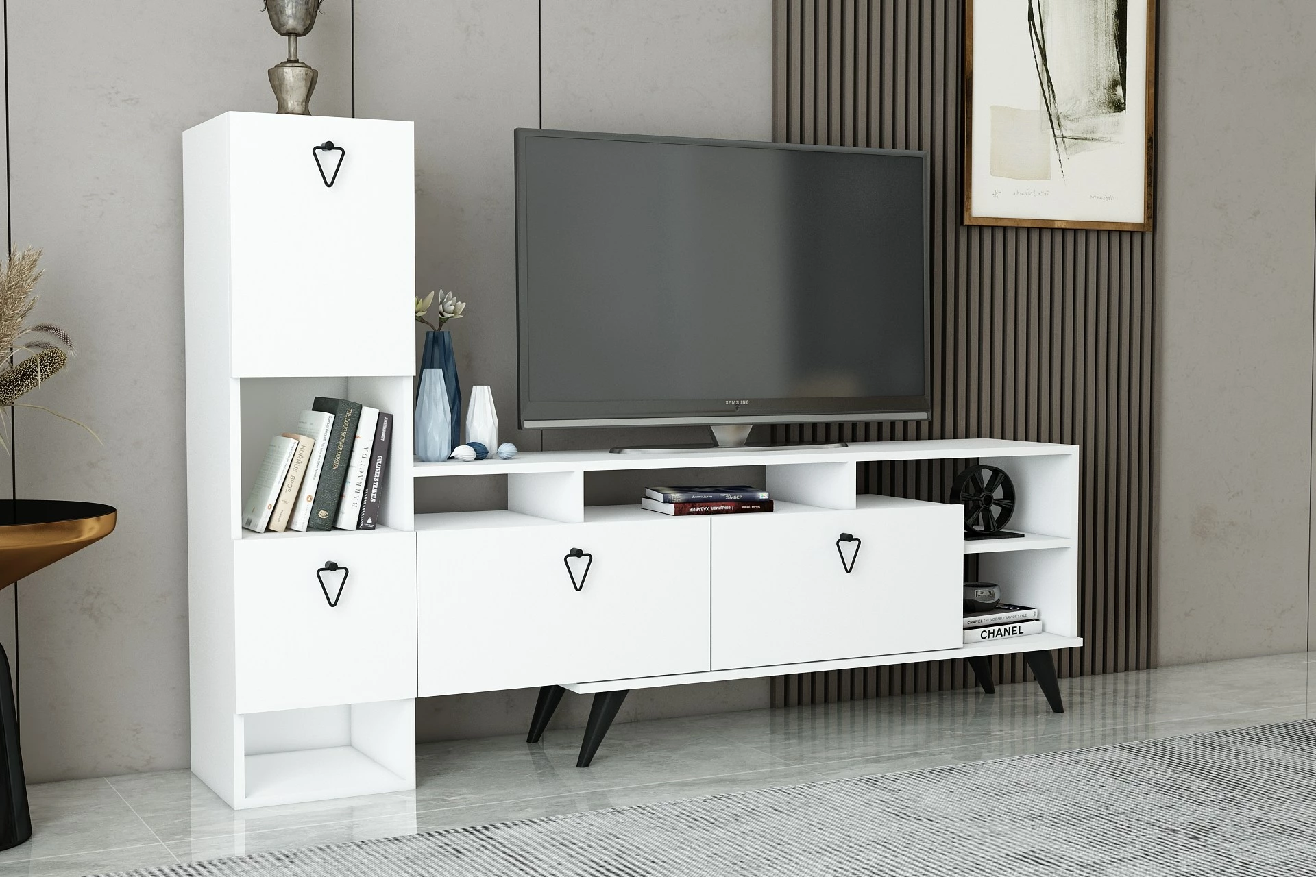 Komodë TV Hanah Home, Emmy, e bardhë