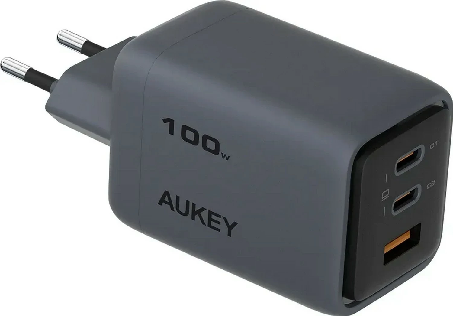 Karikues Aukey PA-C5, 100W, 2x USB-C, 1x USB-A, gri