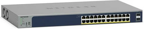 Switch i menaxhueshëm NETGEAR GS724TPv3, 24x Gigabit PoE+, 2x SFP, rackmount, gri/blu