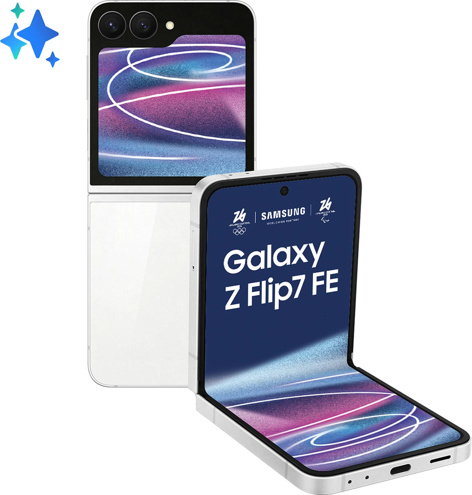 Celular Samsung Galaxy Z Flip7 FE 5G, 8GB RAM, 128GB, bardhë