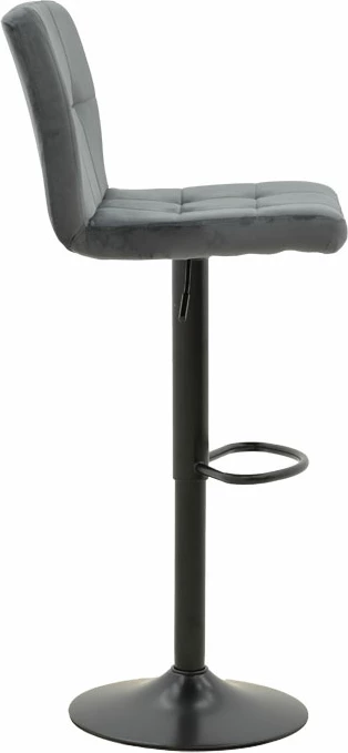 Karrige për bar Remina, palosëse, kadife gri-metal i zi, 45x53x112cm, set prej 2 copë