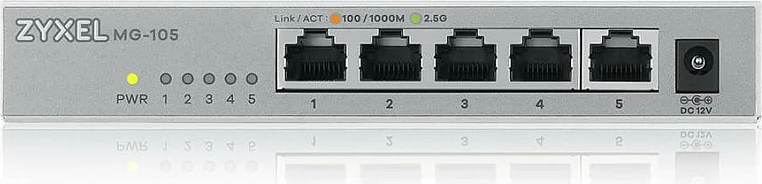 Switch Zyxel XMG-105, 5x 2.5G Ethernet, unmanaged, gri