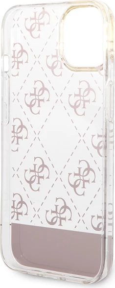 Mbështjellës Guess 4G Pattern Script për iPhone 14 Plus 6.7\", hardcase TPU/PC, rozë