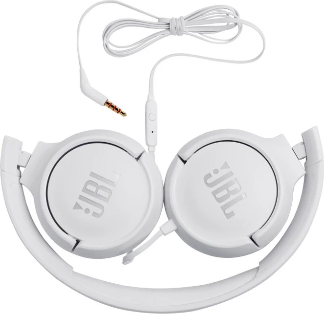 Kufje JBL Tune 500 me kabllo, Pure Bass, të palosshme, të bardha
