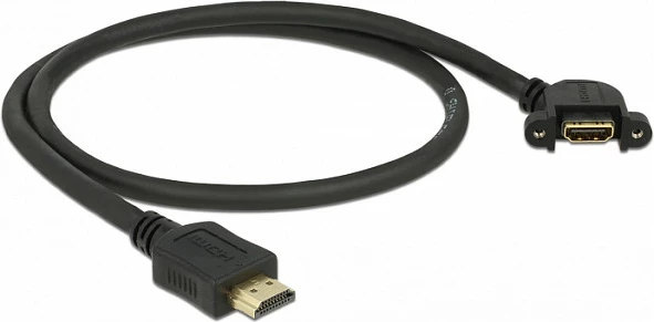 Kabllo zgjatëse HDMI DeLOCK 85467, 0.5 m, 4K 30Hz, HDMI mashkull-në-femër, e zezë