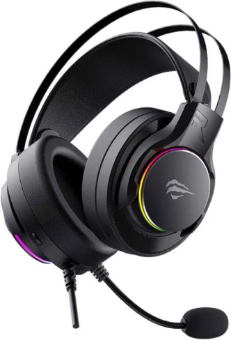Kufje gaming HAVIT Gamenote H2007U, RGB LED, me mikrofon, USB-C, kabllo 2.5 m, të zeza