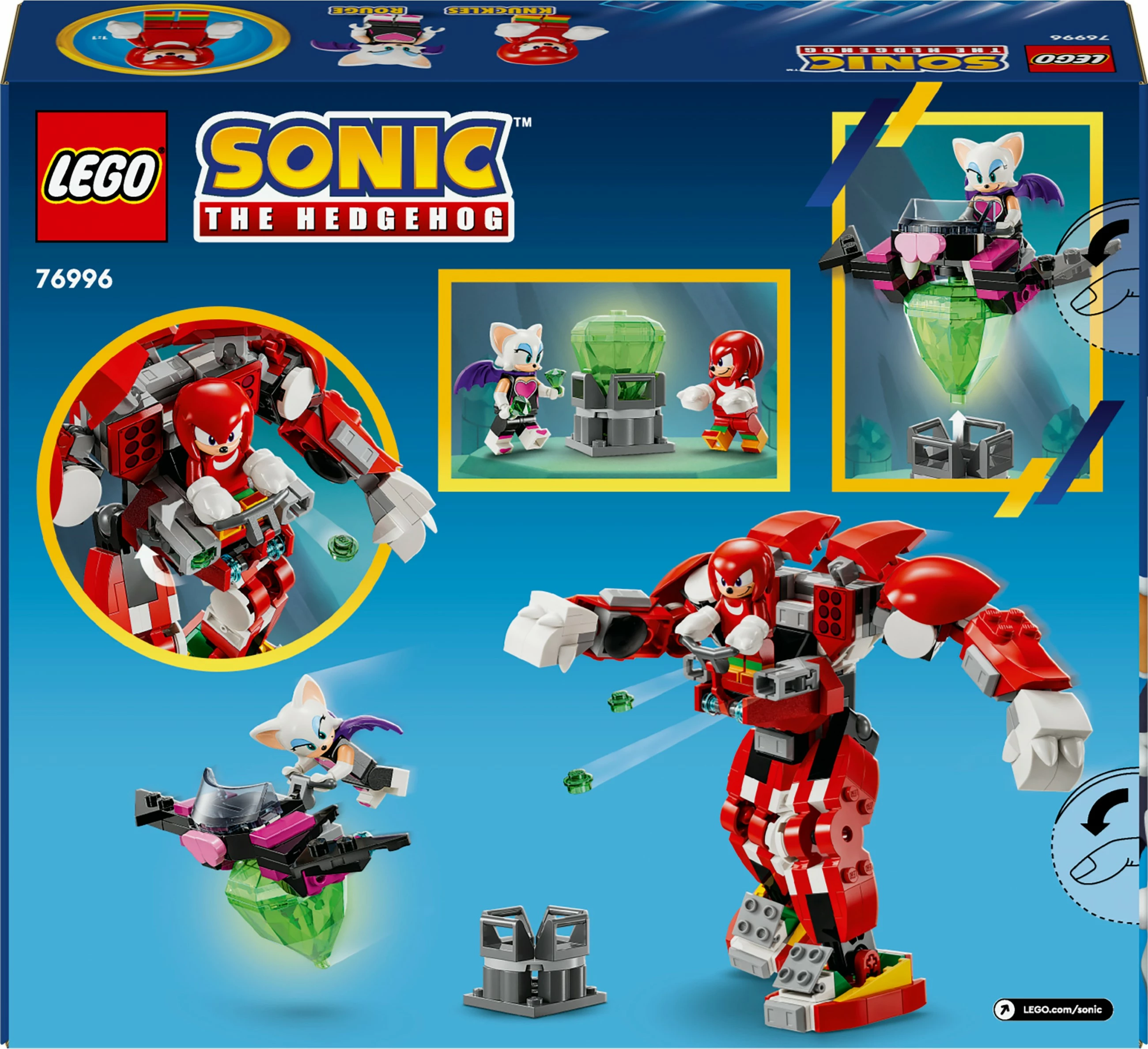 Set ndërtimi LEGO Sonic the Hedgehog 76996 Knuckles Guardian Mech, 276 pjesë, multikolor