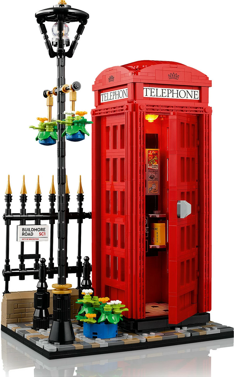 Set ndërtimi LEGO Ideas 21347, Kuti telefonike e kuqe londineze, 1460 pjesë, Multikolor