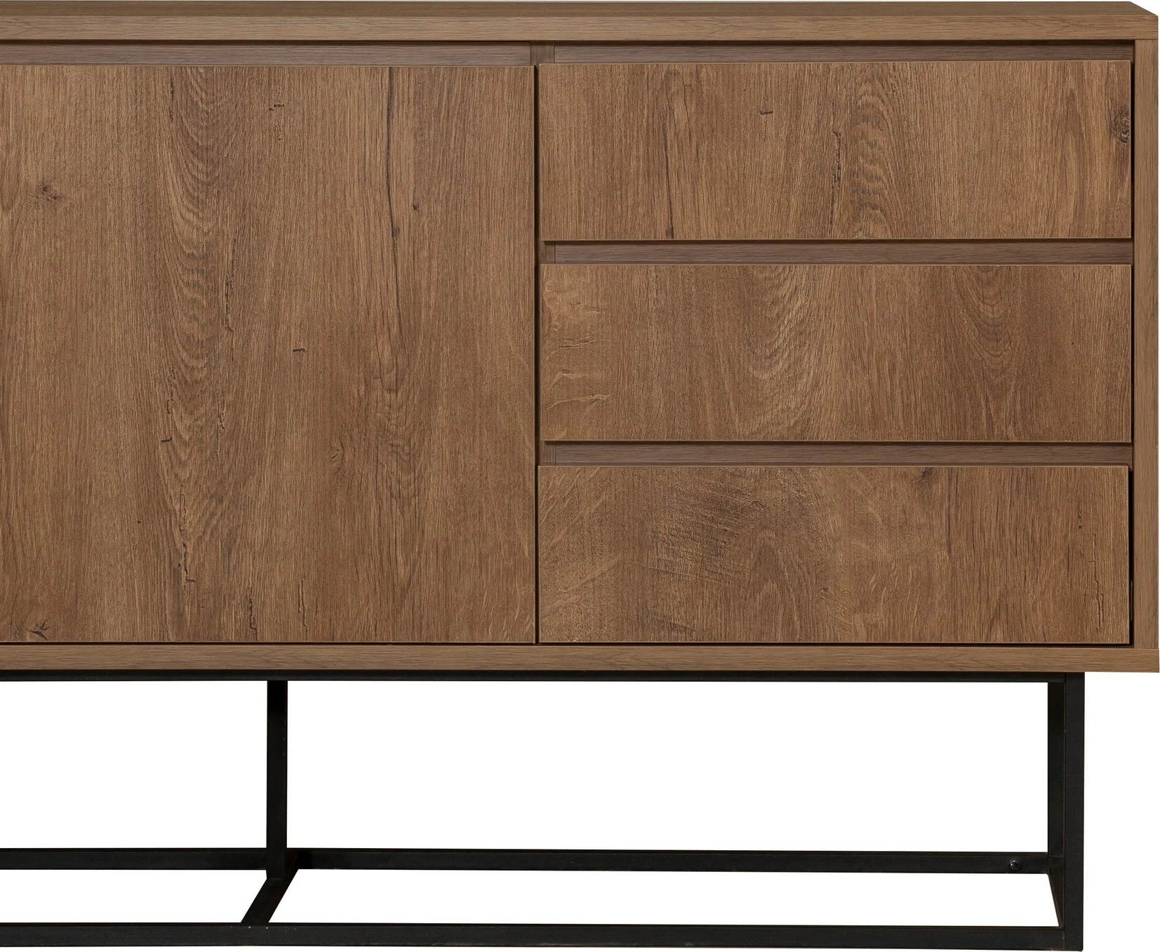 Set mobiljesh për dhomë dite, ngjyrë arre dhe e zezë, Skye Decor, Laxus Takım 17