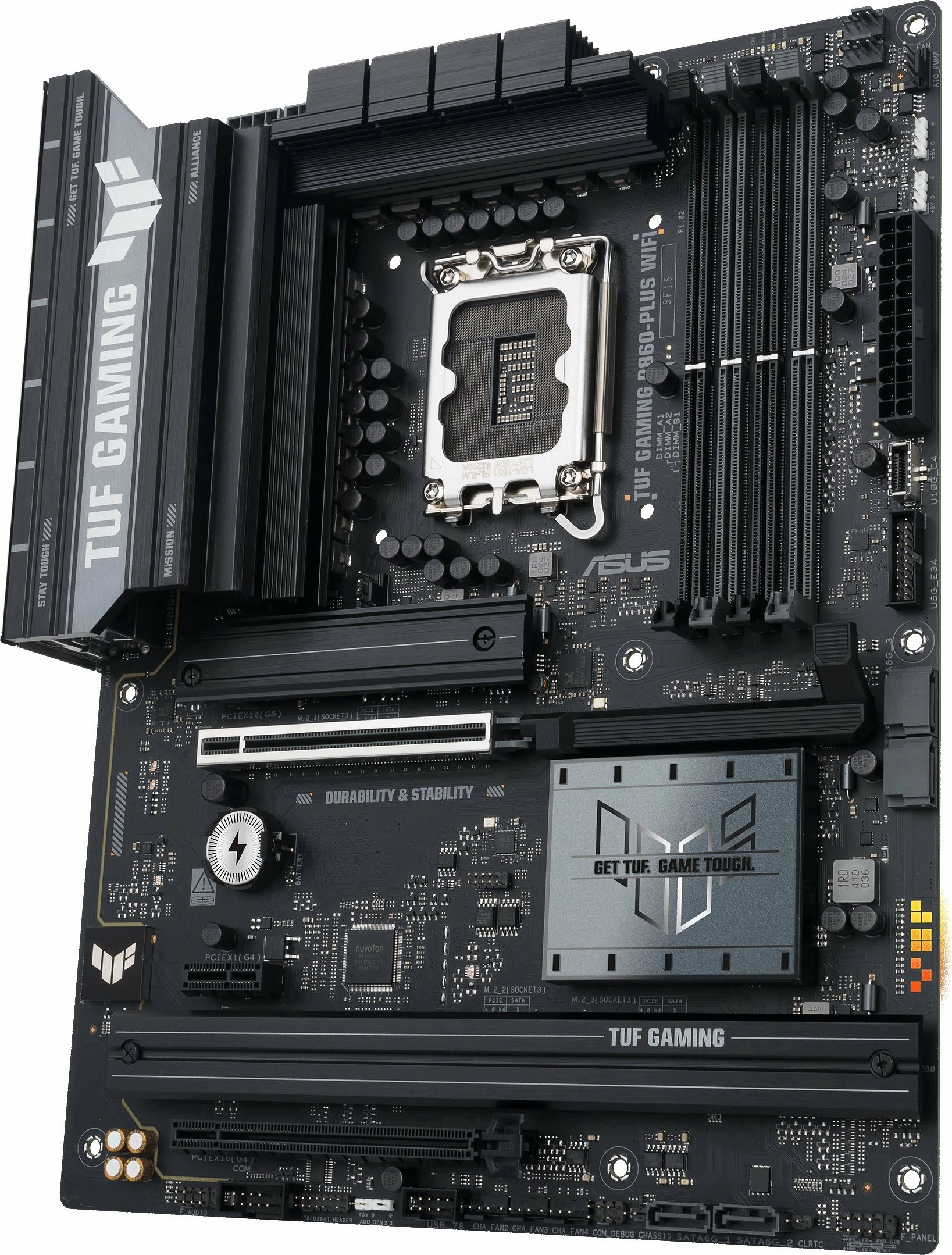Pllakë amë Asus TUF GAMING B860-PLUS WIFI, ATX, DDR5 deri 256GB, WiFi 7, Bluetooth, 2.5GbE