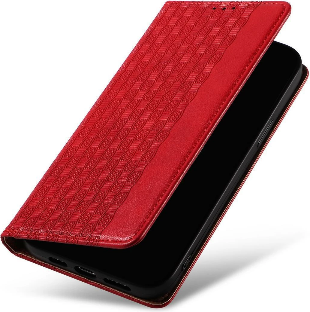 Mbështjellës Hurtel Magnet Strap Case për Samsung Galaxy S23+, me kapak, portofol, qëndrim, rrip dore, Kuq