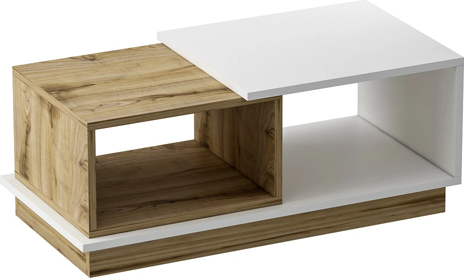 Set mobiljesh për dhomë dite, Skye Decor, Oslo, ngjyrë e bardhë dhe lis