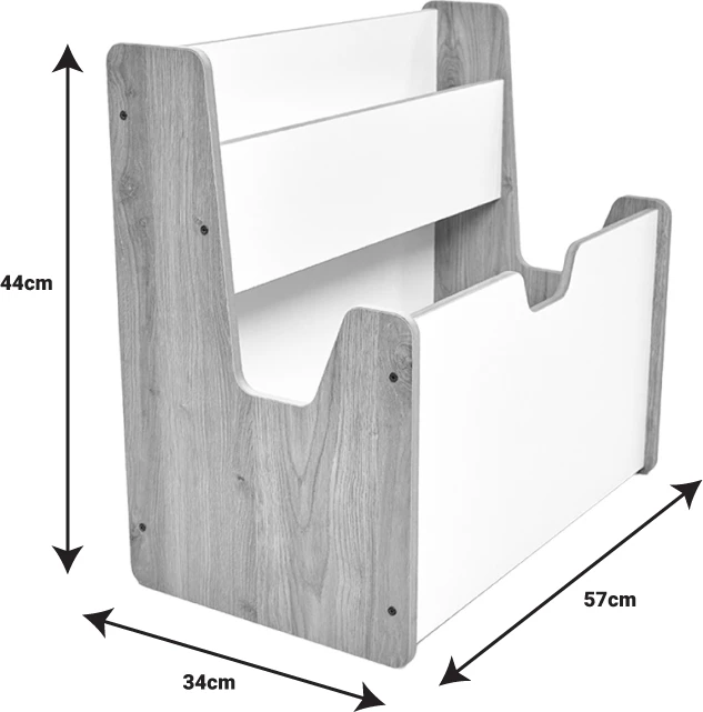 Raft vinç, ngjyrë natyrale-bardhë, MDF, 57x34x55cm