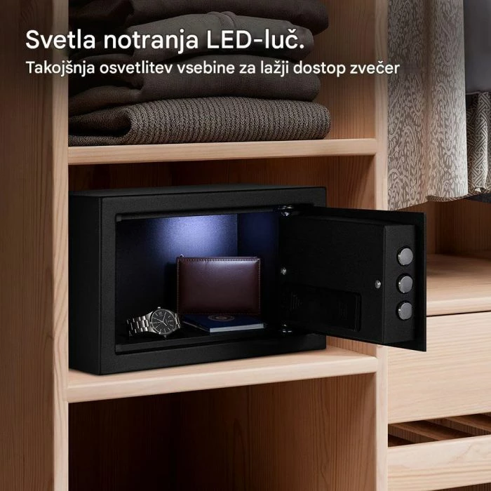 Kasafortë sigurie VonHaus 3515437 8.5 L, e zezë