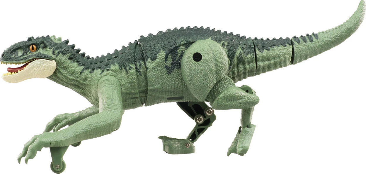 Dinozaur me telekomandë AMEWI 40013 Tyrannosaurus, 2.4 GHz, me drita dhe zë, bateri LiPo 100 mAh, jeshil