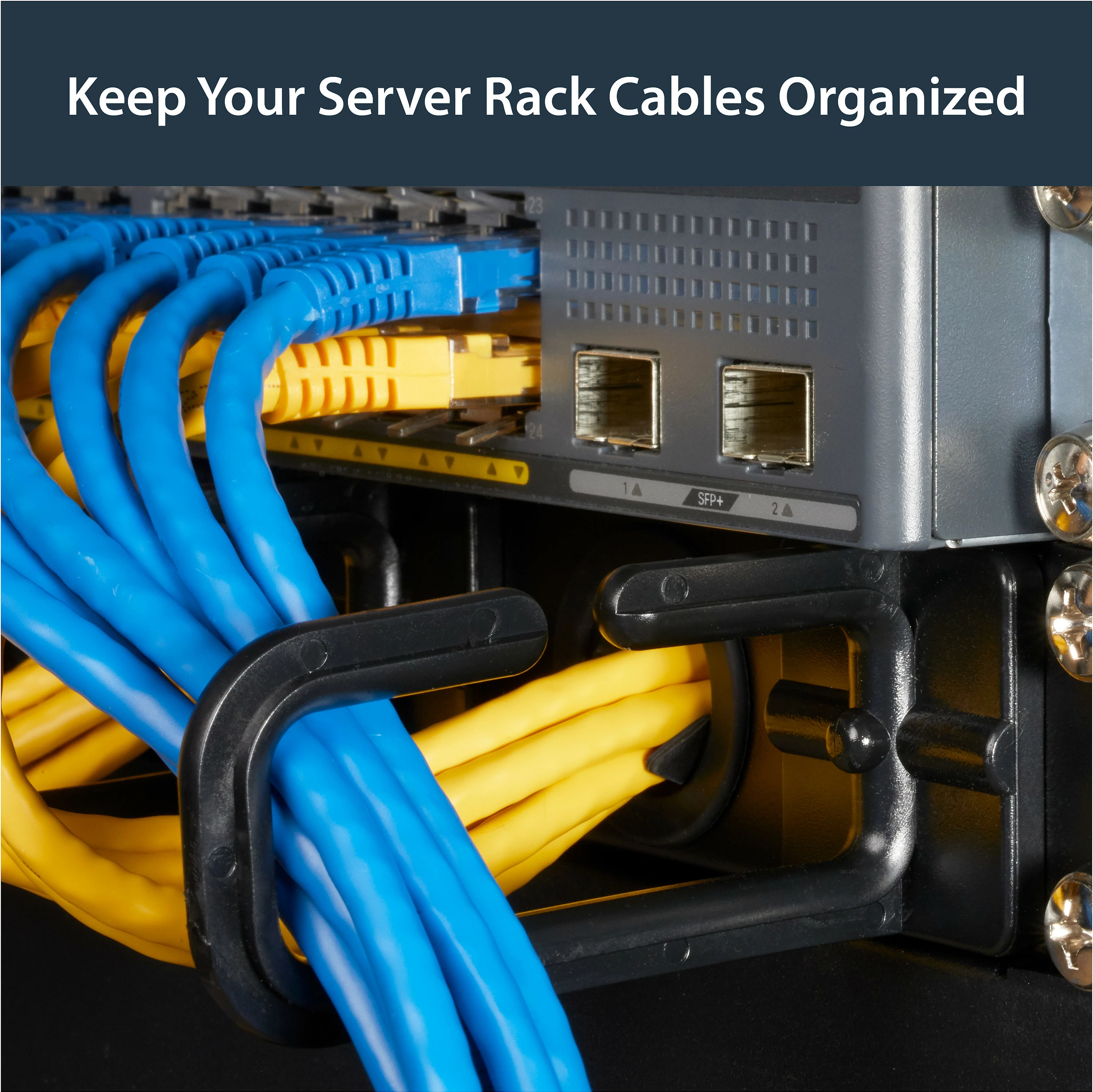 Panel menaxhimi kabllosh për rack serveri StarTech 1U, horizontal, D-Ring, i zi