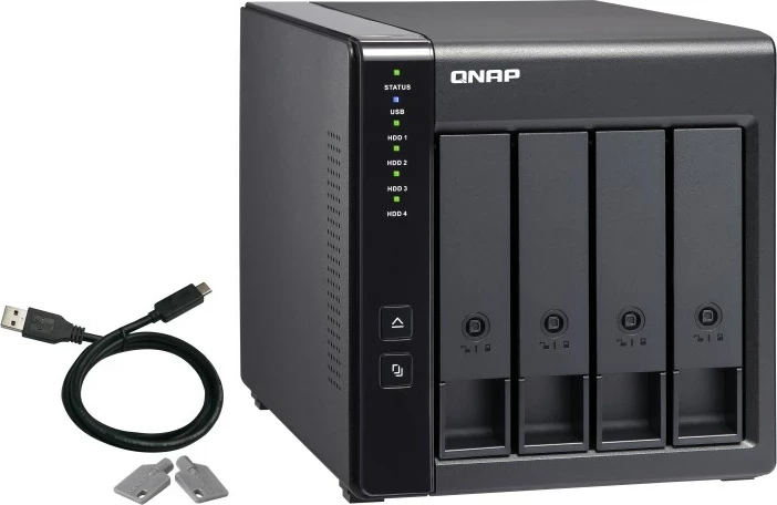 Kasë QNAP TR-004 për HDD/SSD, USB Type-C, 2.5/3.5", E zezë